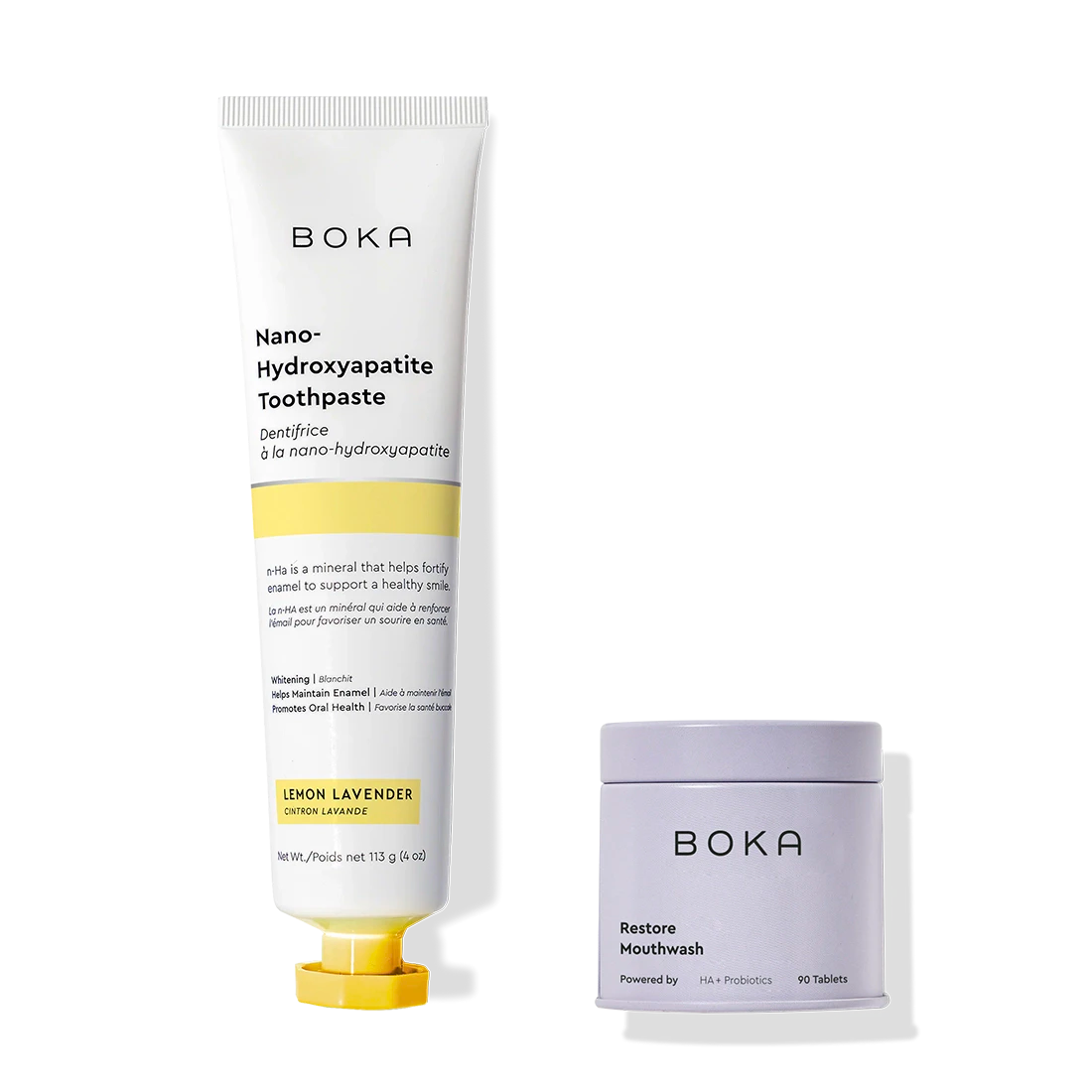Mighty Duo: toothpaste tube and mouthwash tablets to support your oral microbiome.