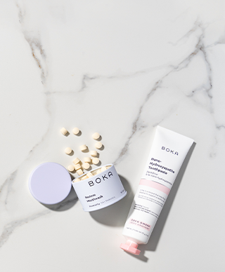 Boka Restore Mouthwash and Coco Ginger Toothpaste