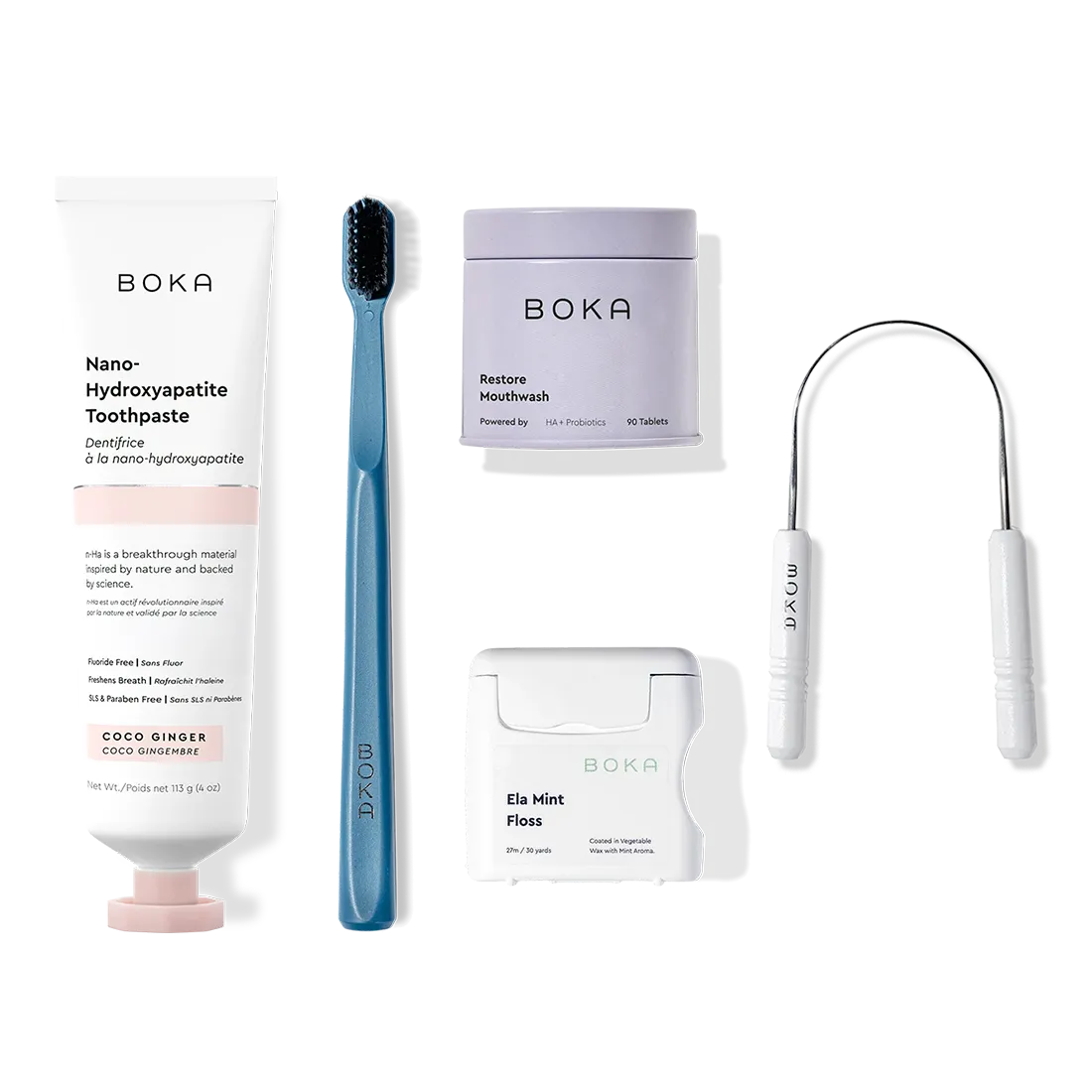 Complete Kit: Includes nano-hydroxyapatite toothpaste, toothbrush, probiotic mouthwash, floss & scraper.