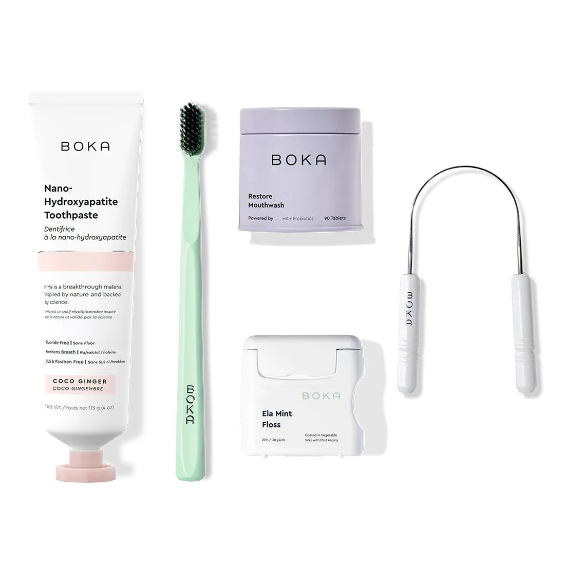 Complete Kit: Includes nano-hydroxyapatite toothpaste, toothbrush, probiotic mouthwash, floss & scraper.