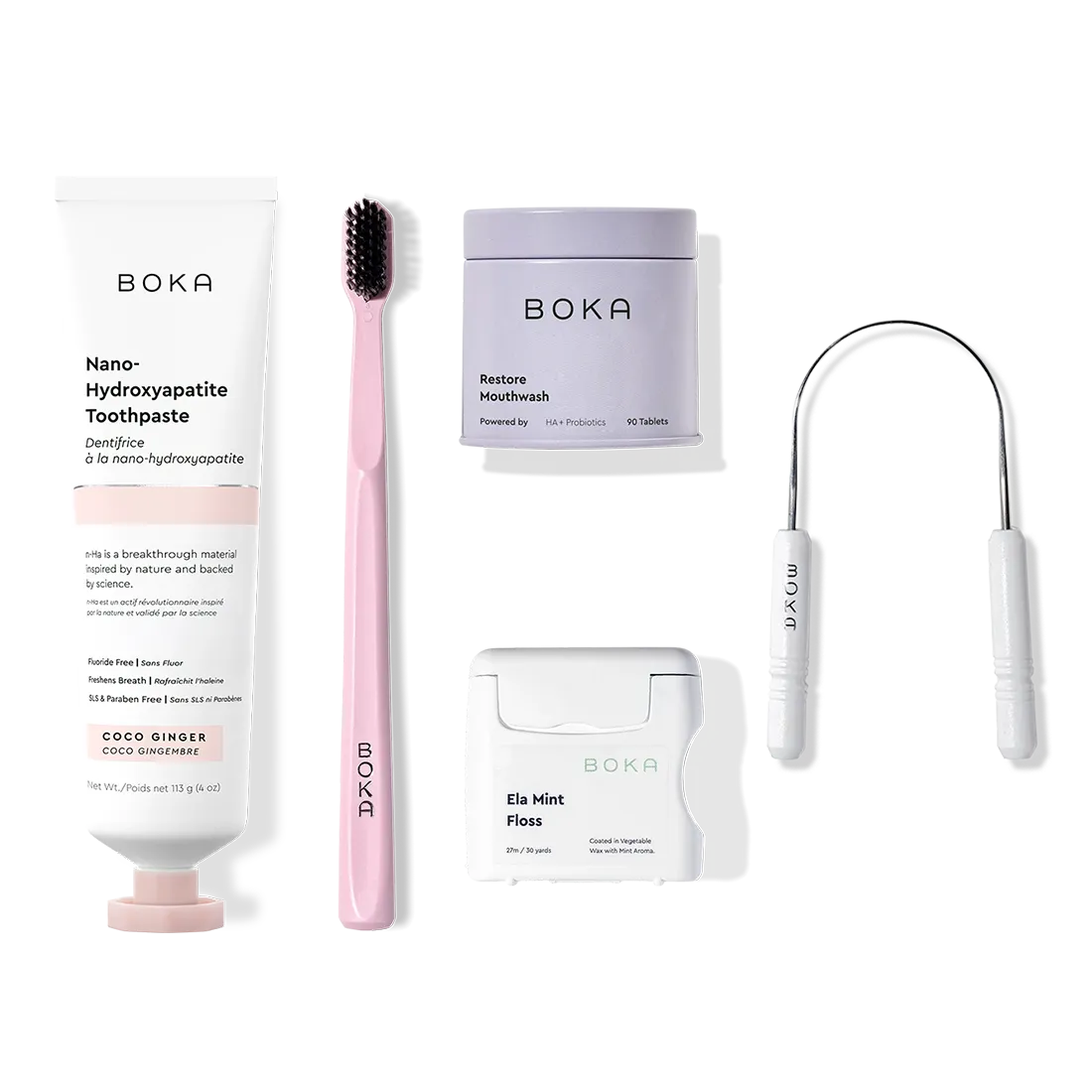 Complete Kit: Includes nano-hydroxyapatite toothpaste, toothbrush, probiotic mouthwash, floss & scraper.
