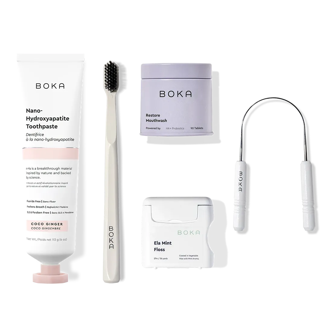Complete Kit: Includes nano-hydroxyapatite toothpaste, toothbrush, probiotic mouthwash, floss & scraper.
