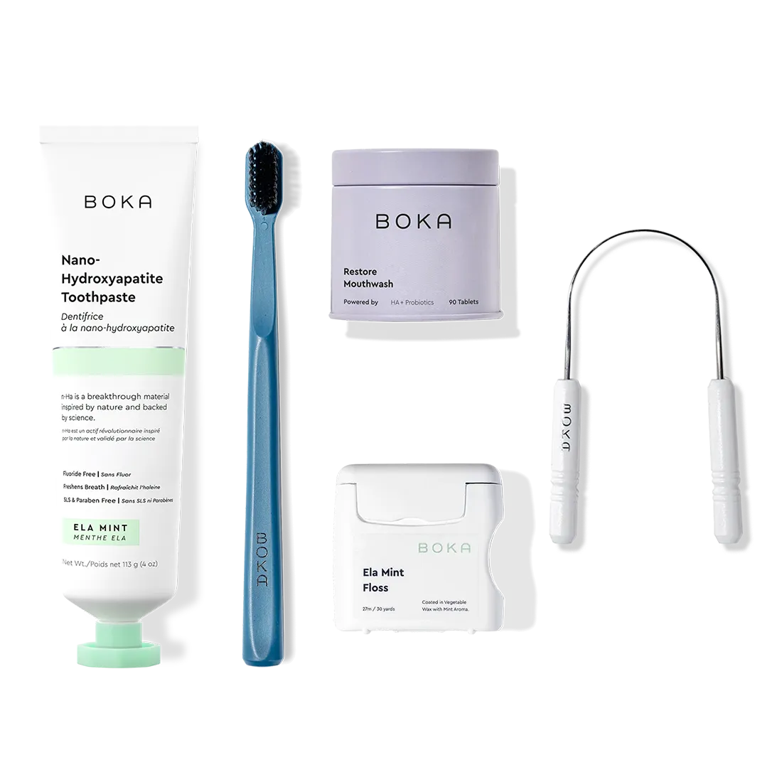 Complete Kit: Includes nano-hydroxyapatite toothpaste, toothbrush, probiotic mouthwash, floss & scraper.