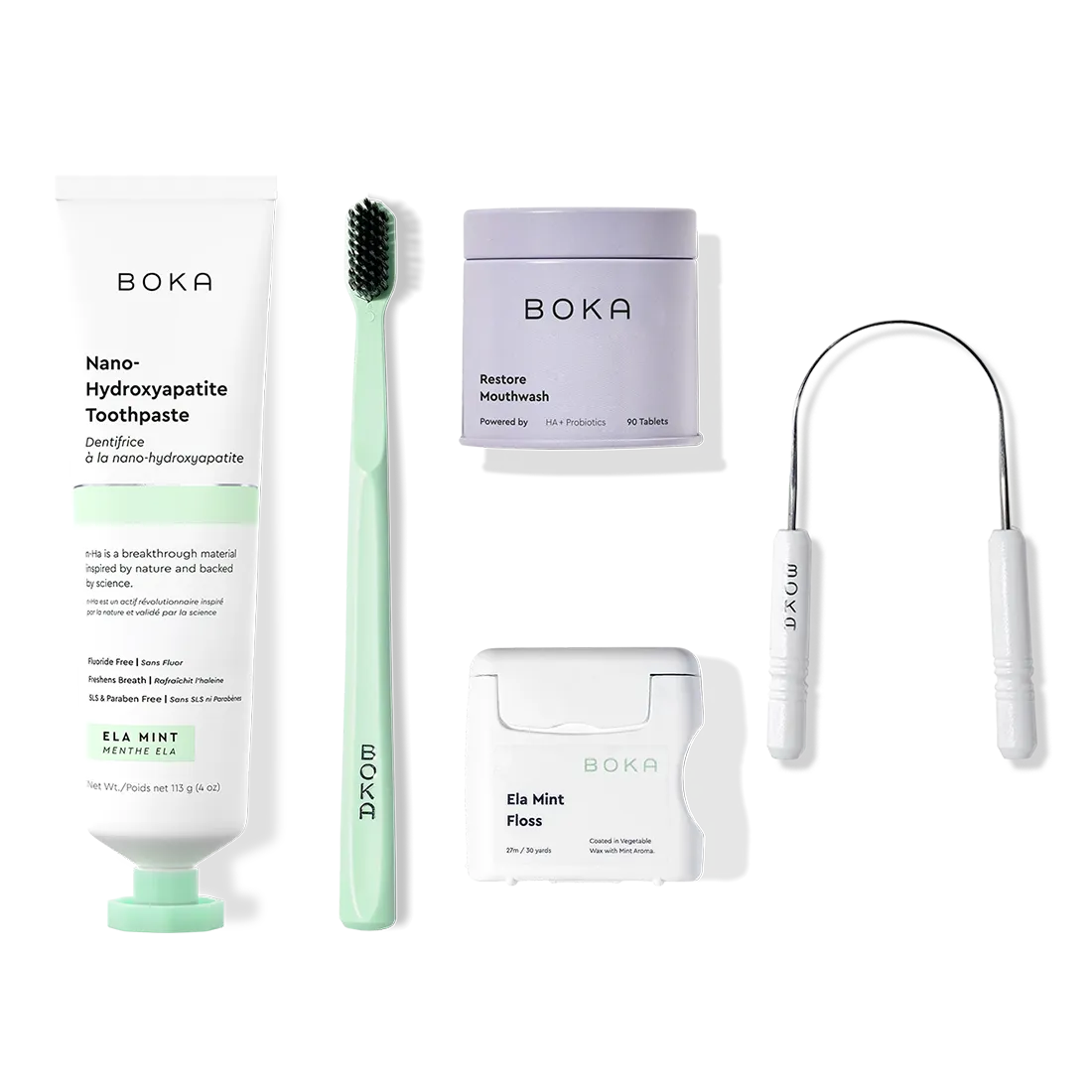 Complete Kit: Includes nano-hydroxyapatite toothpaste, toothbrush, probiotic mouthwash, floss & scraper.