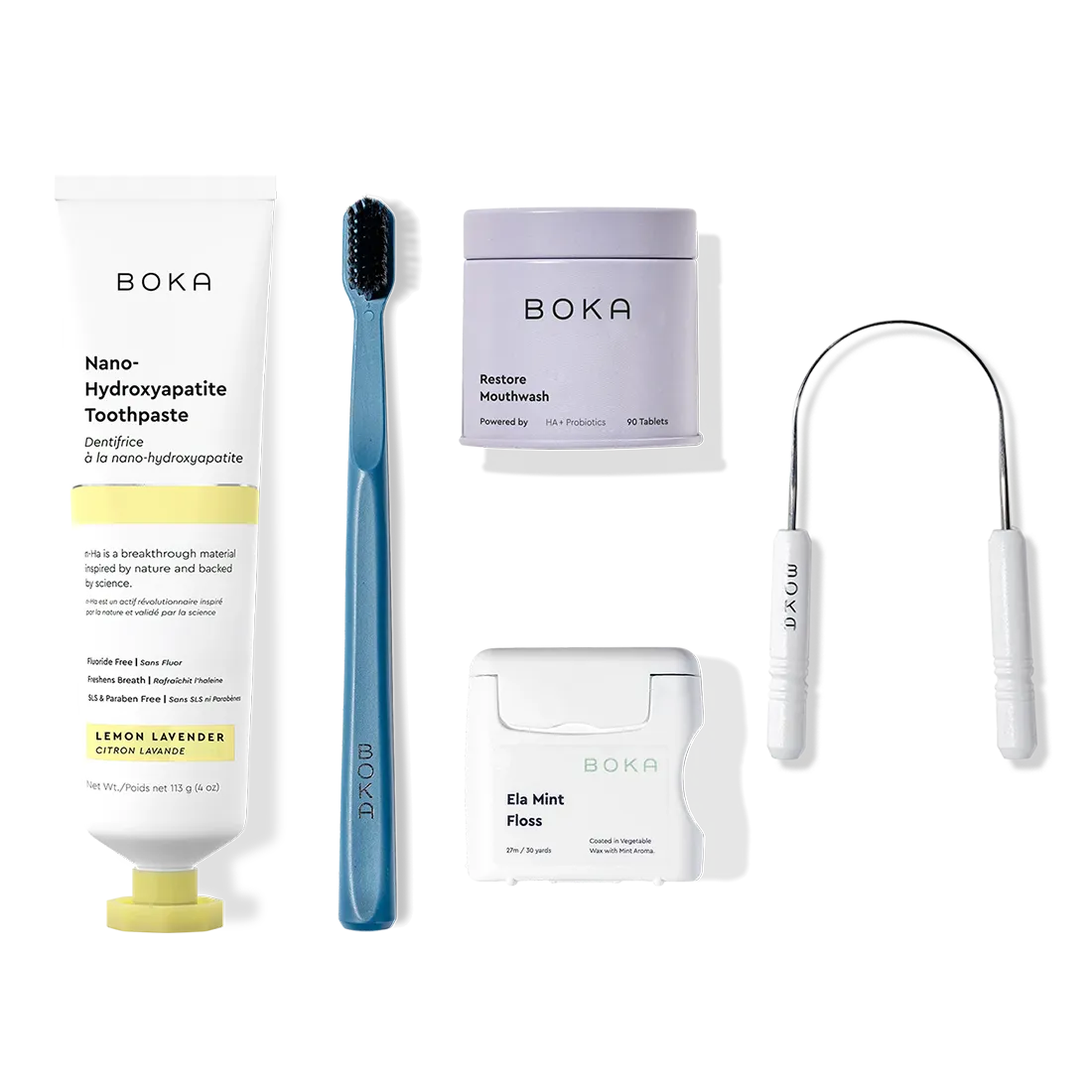 Complete Kit: Includes nano-hydroxyapatite toothpaste, toothbrush, probiotic mouthwash, floss & scraper.