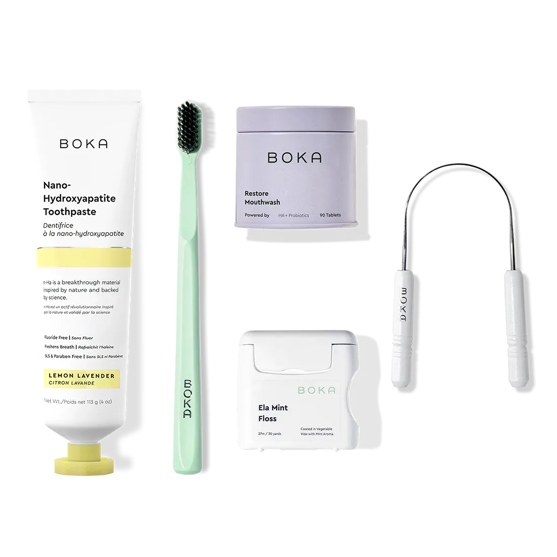 Complete Kit: Includes nano-hydroxyapatite toothpaste, toothbrush, probiotic mouthwash, floss & scraper.