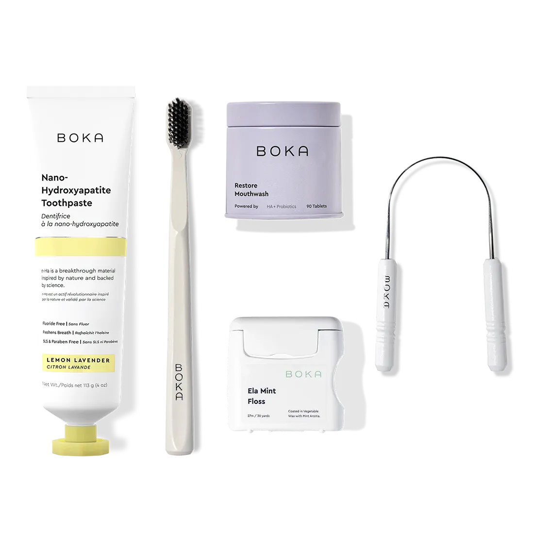 Complete Kit: Includes nano-hydroxyapatite toothpaste, toothbrush, probiotic mouthwash, floss & scraper.