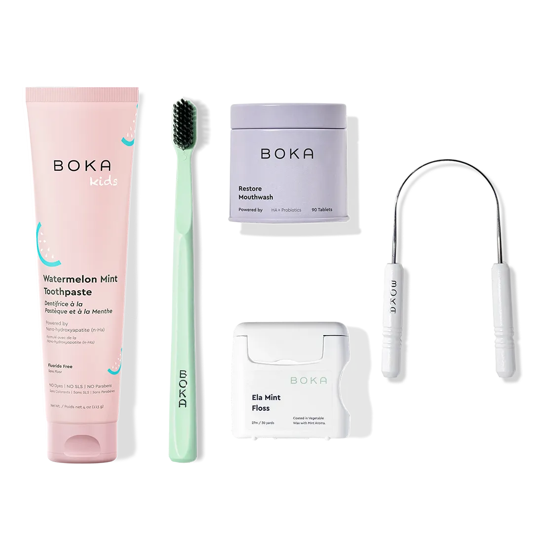 Complete Kit: Includes nano-hydroxyapatite toothpaste, toothbrush, probiotic mouthwash, floss & scraper.
