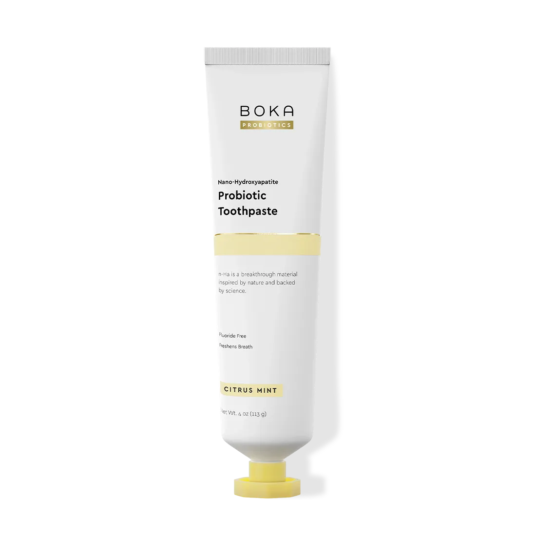 Boka Probiotic Toothpaste tube on a white background