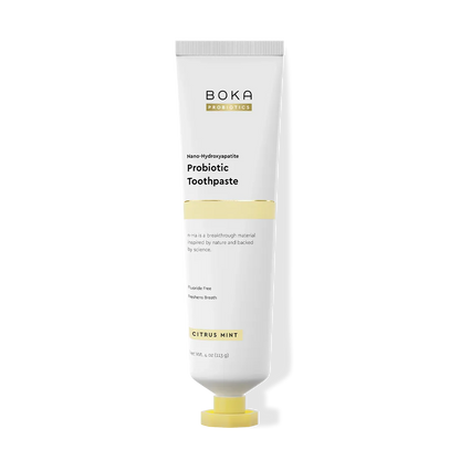Boka Probiotic Toothpaste tube on a white background