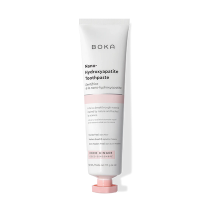 Boka Nano Hydroxyapatite toothpaste tube on a white background