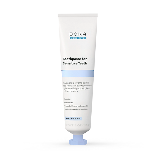 Boka toothpaste for sensitive teeth on a white background