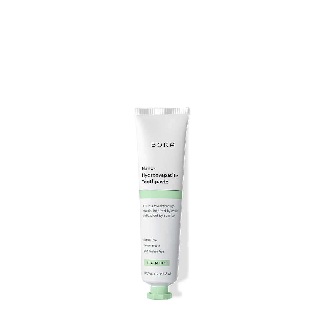 Boka toothpaste tube on a white background
