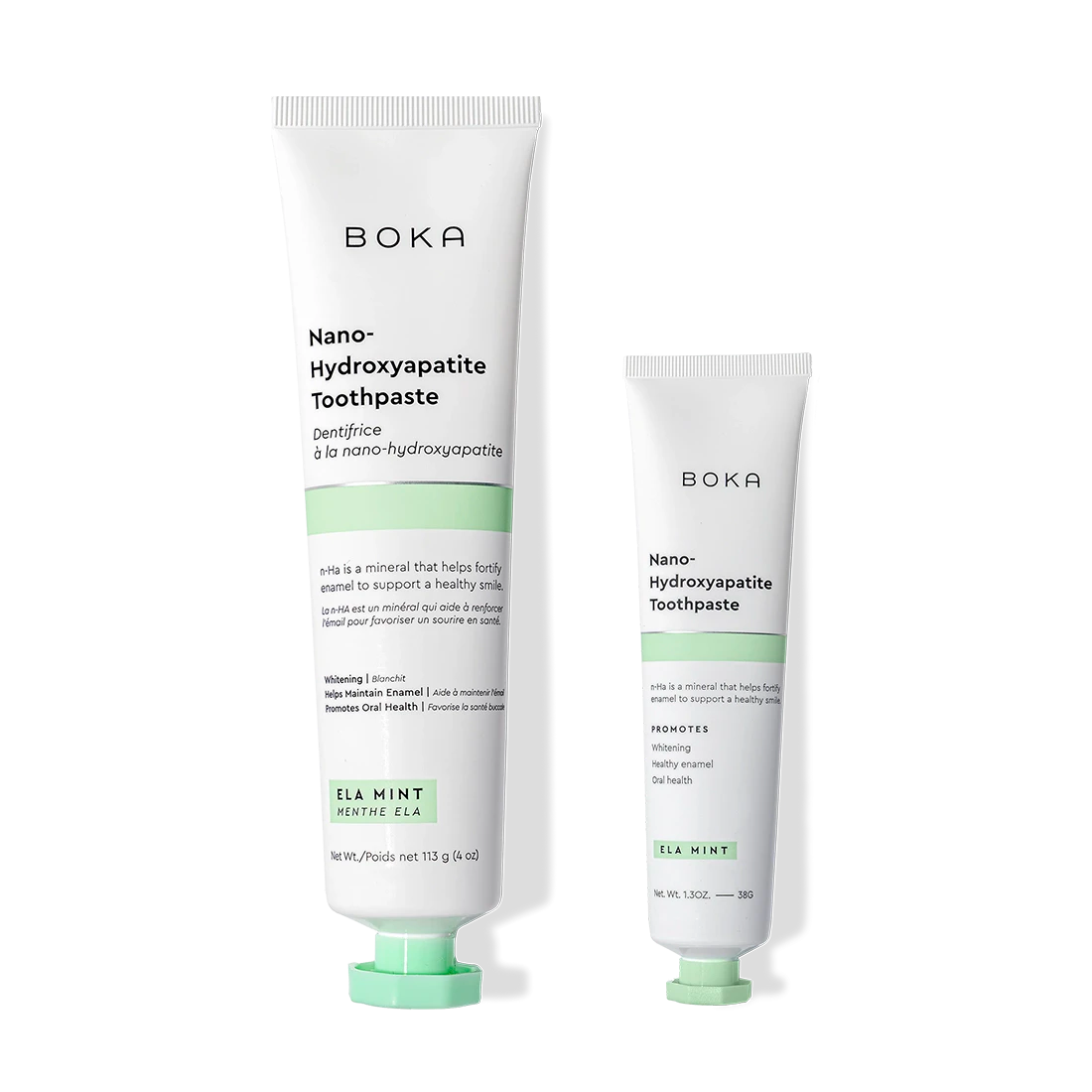Two tubes of Home & Away toothpaste with nano-hydroxyapatite to fortify and remineralize enamel.