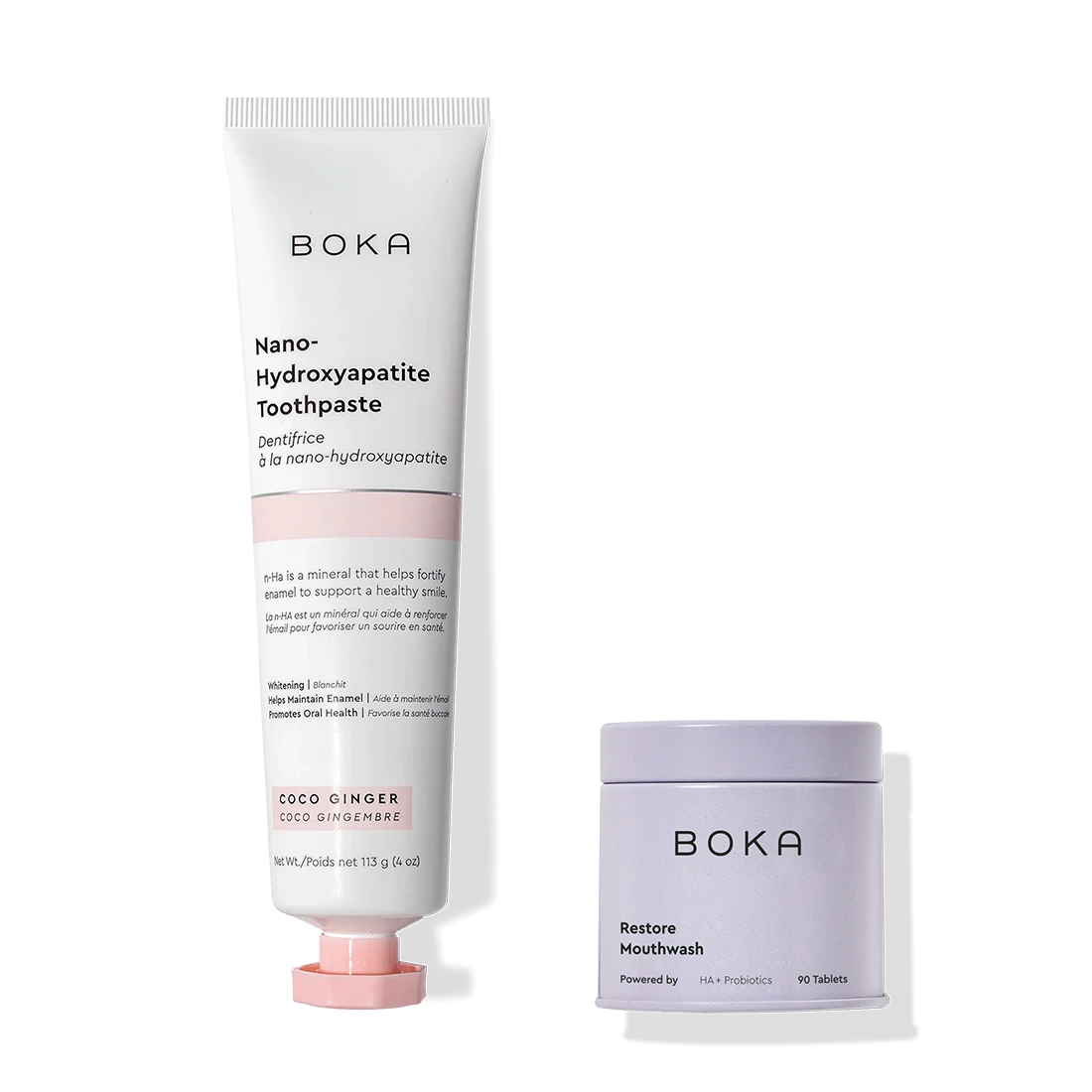 The Mighty Duo supports your oral microbiome, shown on a clean white background.