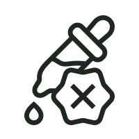 Icon of a dropper with a cross symbol on a white background