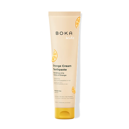 Boka Kids Orange Cream Toothpaste tube on a white background