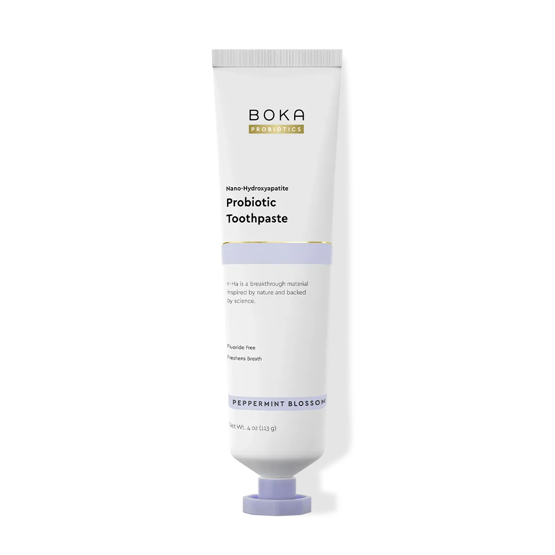 Boka Probiotic Toothpaste tube on a white background