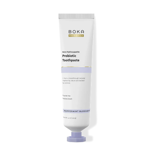 Boka Probiotic Toothpaste tube on a white background