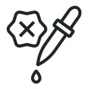 Icon of a dropper with a cross over it, symbolizing prohibition or restriction.